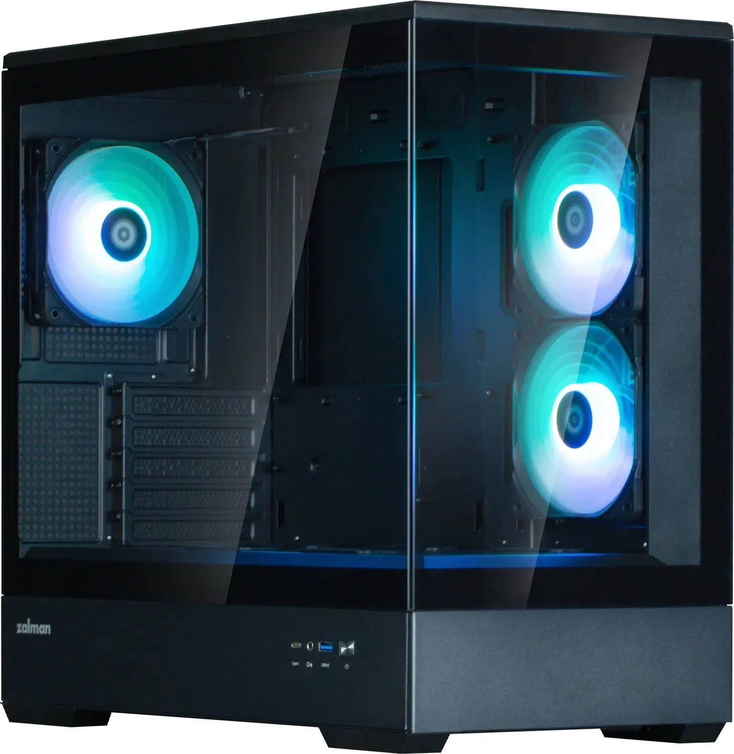 Корпус Zalman P30 V2 черный без БП mATX 6x120mm 5x140mm 1xUSB3.0 audio bott PSU - фото 1