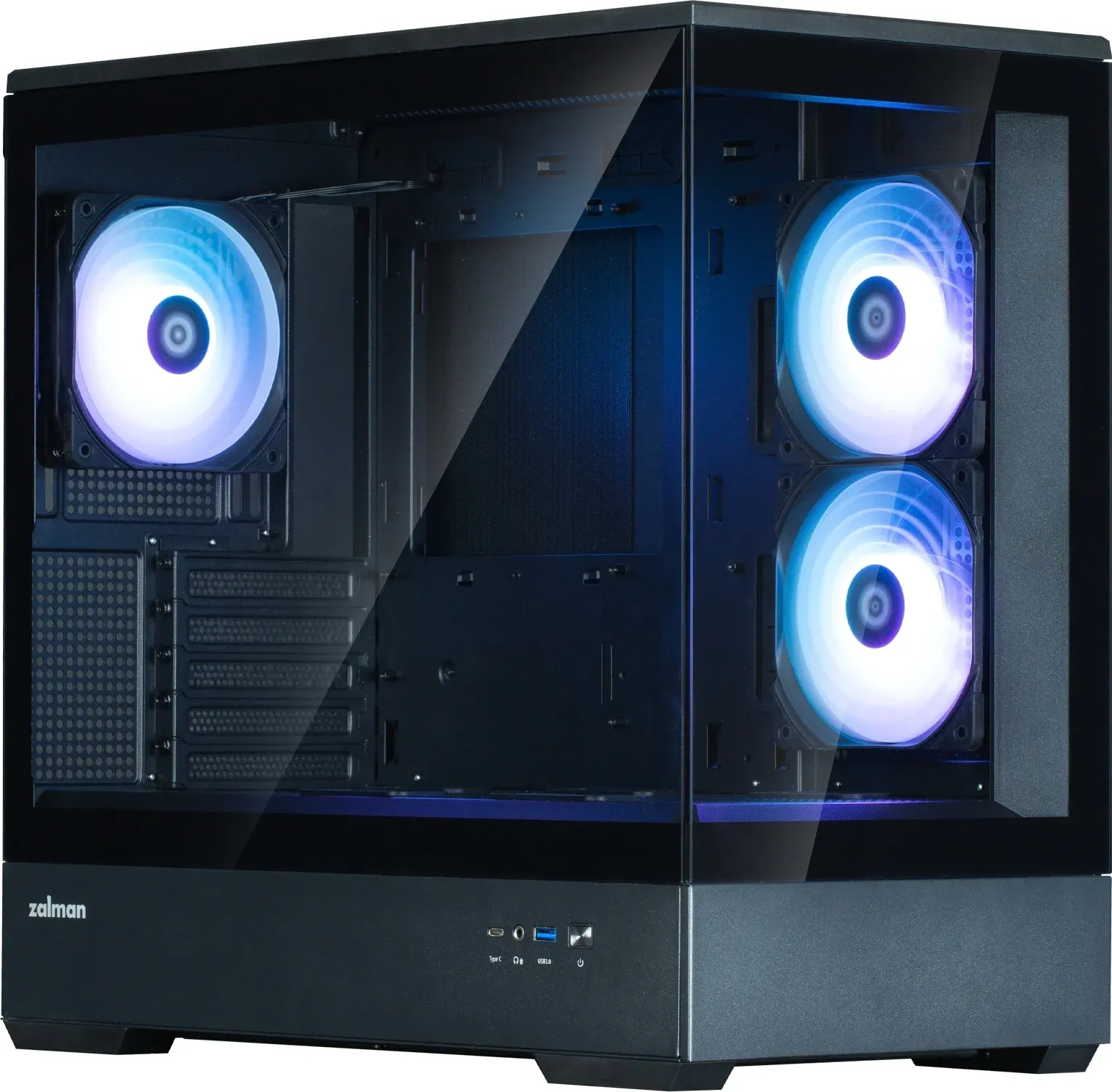 Корпус Zalman P30 V2 черный без БП mATX 6x120mm 5x140mm 1xUSB3.0 audio bott PSU - фото 6