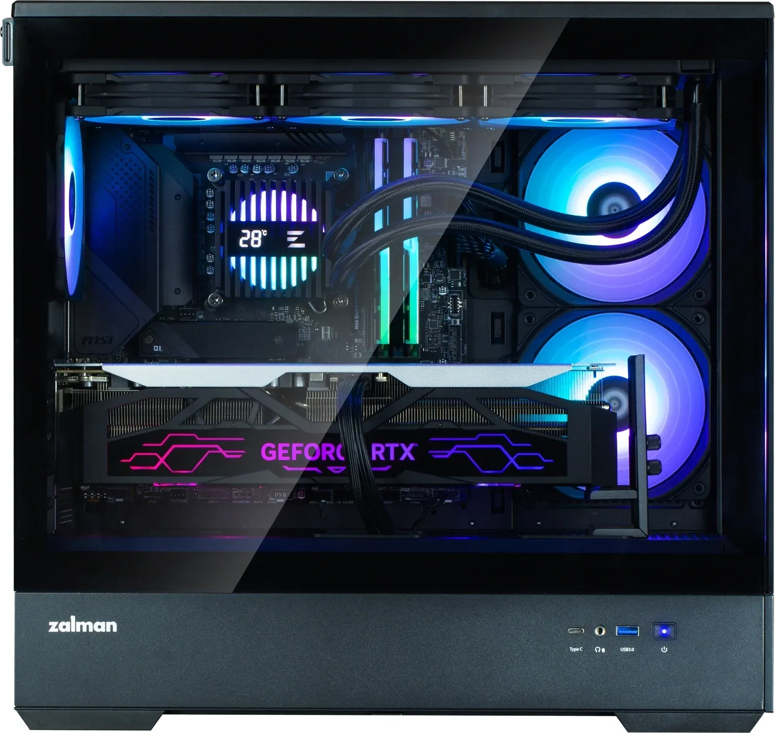 Корпус Zalman P30 V2 черный без БП mATX 6x120mm 5x140mm 1xUSB3.0 audio bott PSU - фото 8