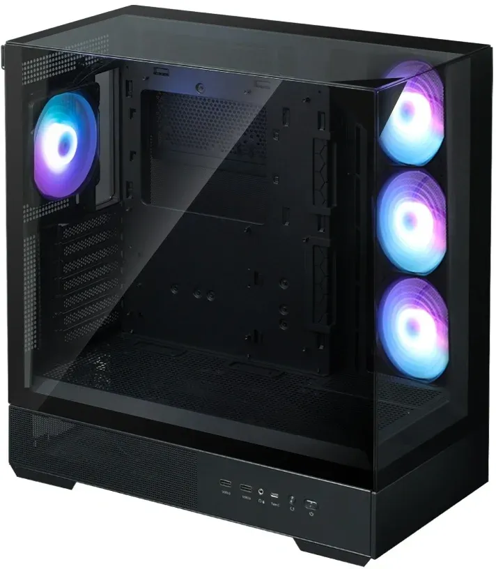 Корпус Zalman P40 Prism Plus черный без БП ATX 5x120mm 2xUSB3.0 audio bott PSU - фото 2