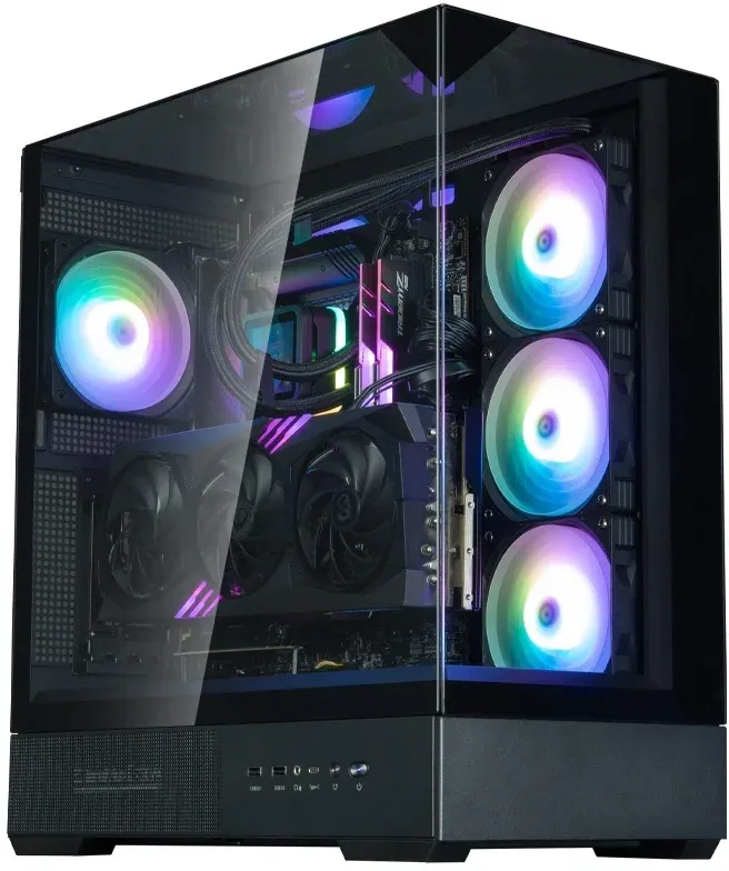 Корпус Zalman P40 Prism Plus черный без БП ATX 5x120mm 2xUSB3.0 audio bott PSU - фото 3