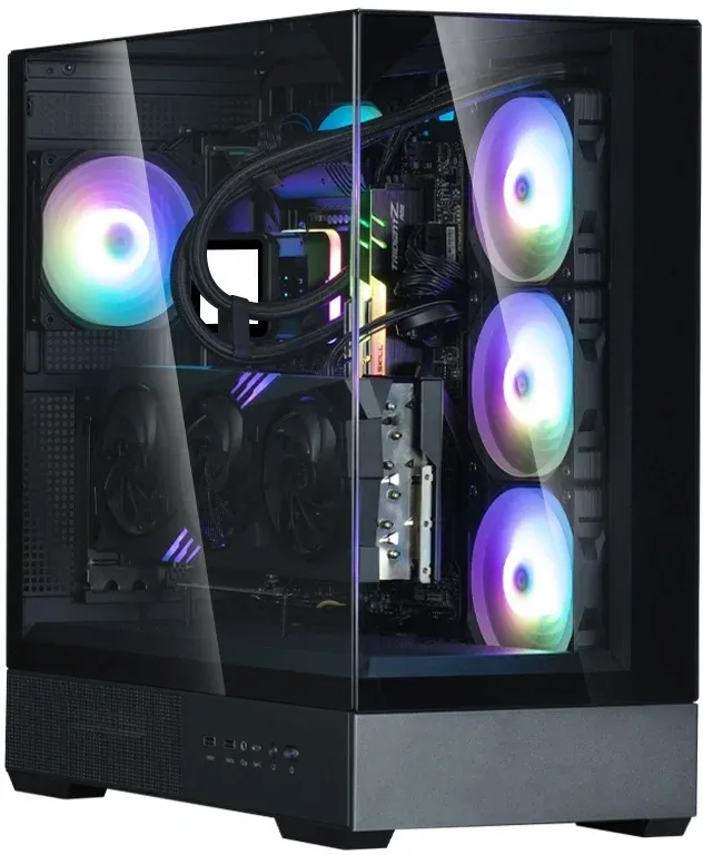 Корпус Zalman P40 Prism Plus черный без БП ATX 5x120mm 2xUSB3.0 audio bott PSU - фото 4