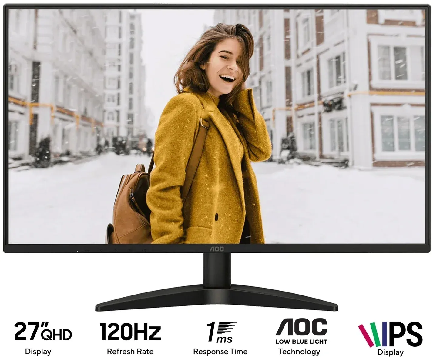 Монитор AOC 27 Q27B36S3 черный IPS 16:9 HDMI матовая 350cd 2560x1440 120Hz DP 2K - фото 4