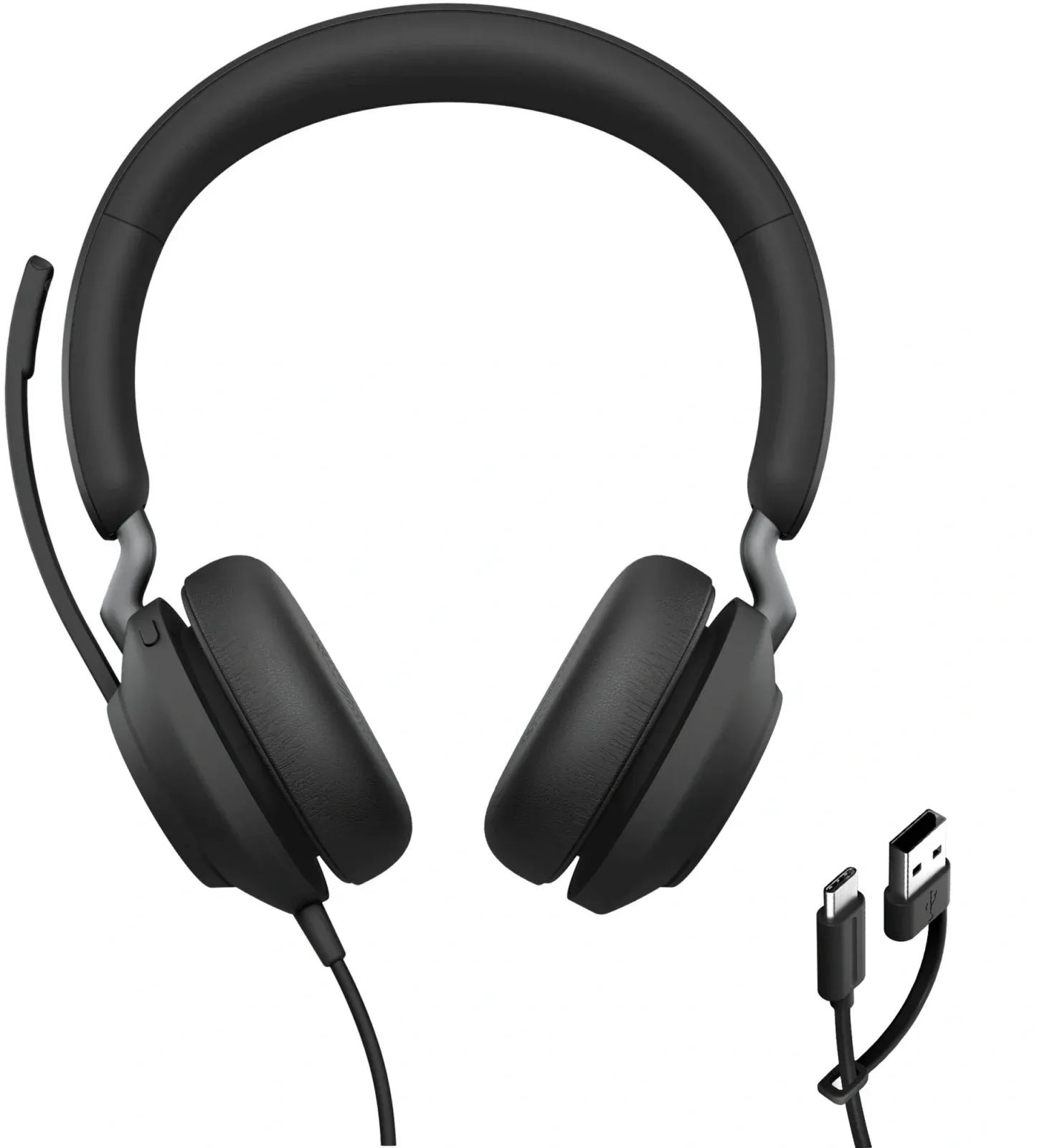 Наушники с микрофоном Jabra Evolve2 40 SE USB-C/A черный 1.5м накладные USB оголовье 24189-999-799 - фото 1