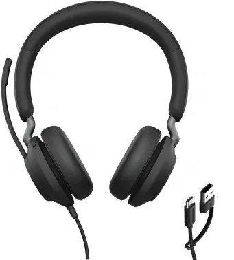 Наушники с микрофоном Jabra Evolve2 40 SE USB-C/A черный 1.5м накладные USB оголовье 24189-999-799 - фото 4