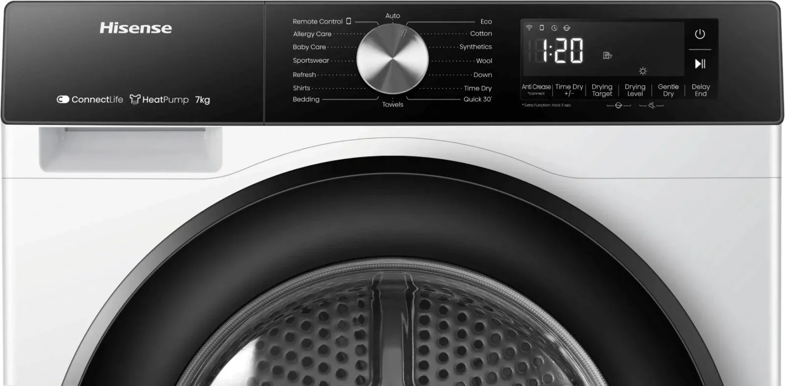 Сушильная машина Hisense DH3S702UWDE пан.англ. кл.энер.:A++ макс.загр.:7кг белый - фото 7