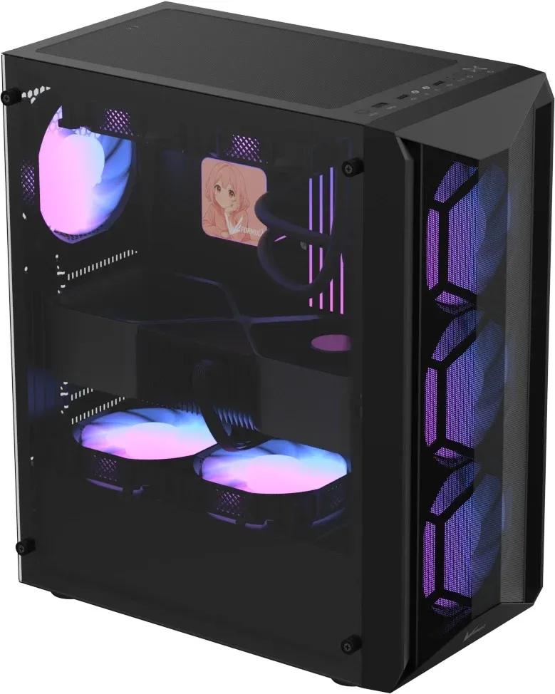 Корпус Formula Air Power G1 Plus черный без БП ATX 5x140mm 1xUSB2.0 1xUSB3.0 audio bott PSU - фото 2