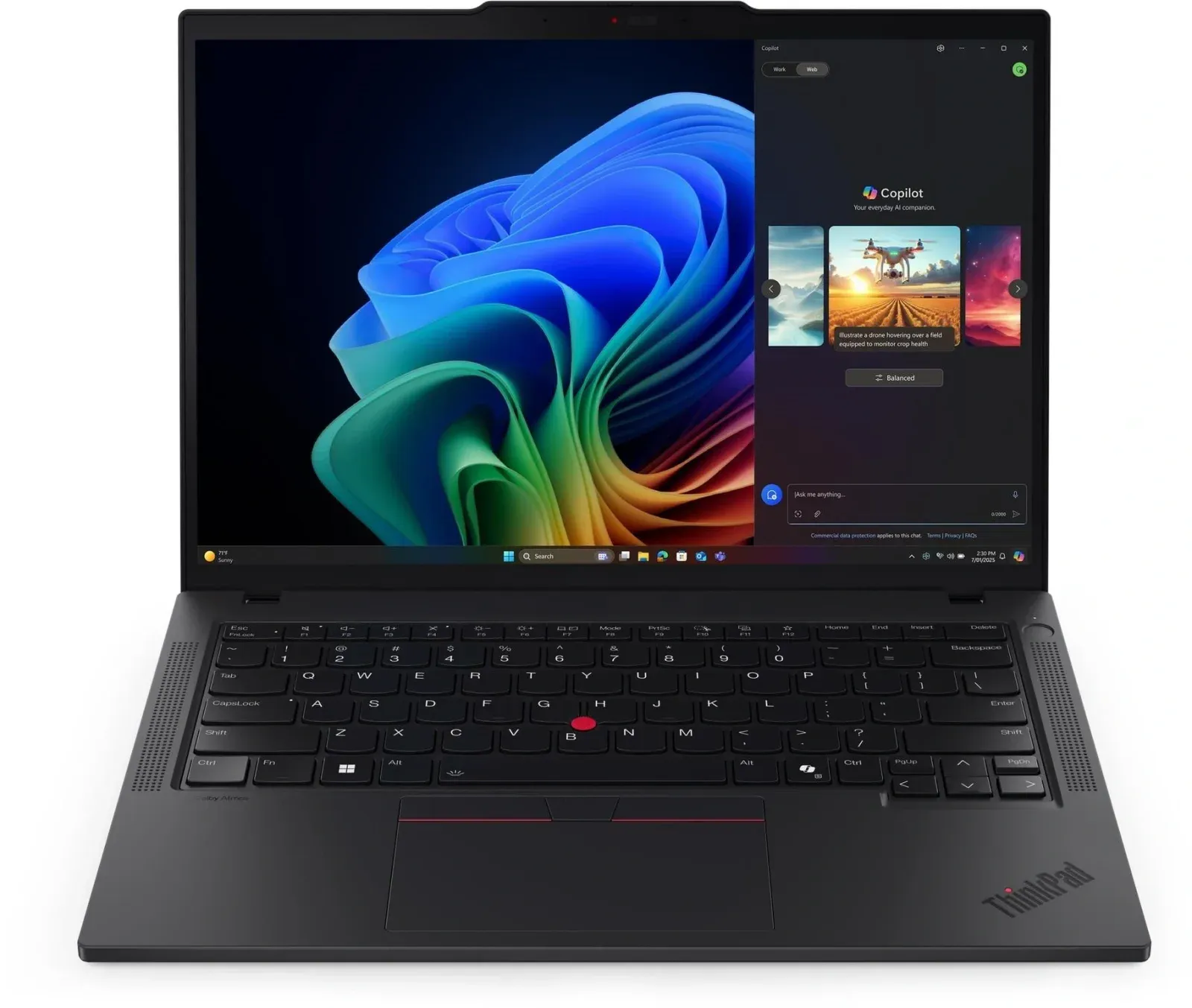 Ноутбук Lenovo ThinkPad T14 G6 Core Ultra 7 255U 32Gb SSD1Tb Intel Graphics 14 IPS WUXGA 1920x1200 без ОС black WiFi BT Cam 21QC006HFW - фото 2