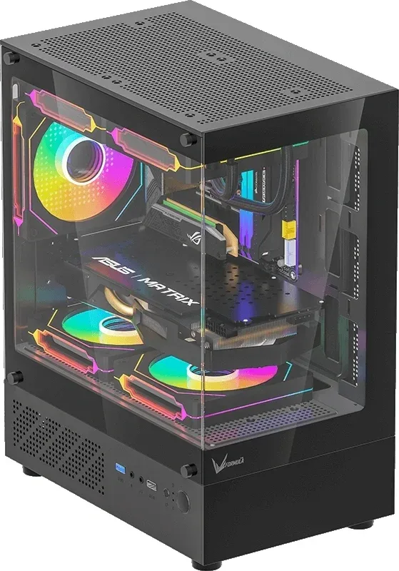 Корпус Formula Crystal Z1CM Plus AR черный без БП mATX 2x120mm 1xUSB3.0 audio bott PSU - фото 3