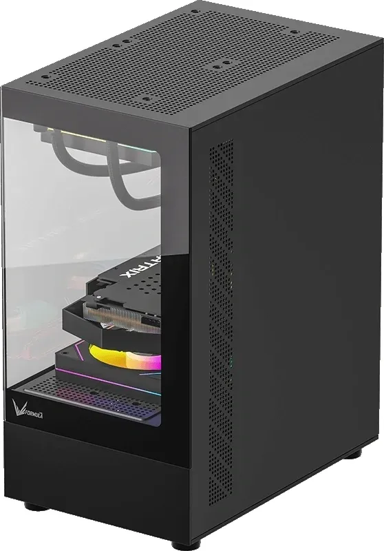 Корпус Formula Crystal Z1CM Plus AR черный без БП mATX 2x120mm 1xUSB3.0 audio bott PSU - фото 5