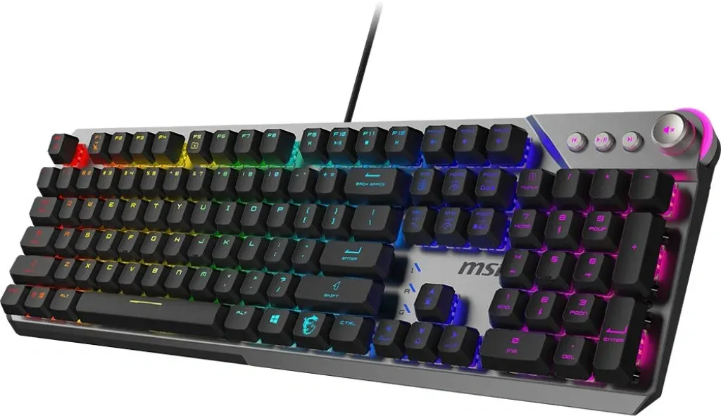 Клавиатура MSI STRIKE 600 Silent механическая серый/черный USB Multimedia for gamer LED S11-04RU256-CLA кабель 1.8м - фото 2