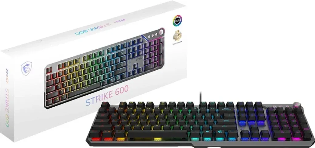 Клавиатура MSI STRIKE 600 Silent механическая серый/черный USB Multimedia for gamer LED S11-04RU256-CLA кабель 1.8м - фото 5