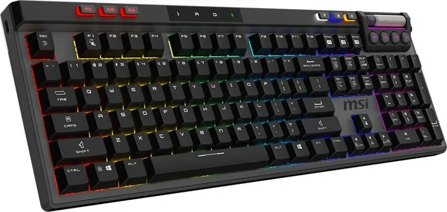 Клавиатура MSI STRIKE Pro W Silent механическая серый/черный USB беспроводная BT/Radio Multimedia for gamer LED подставка для запястий S11-43RU210-CLA кабель 2м - фото 3