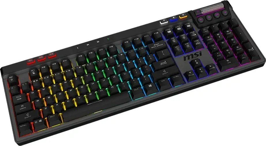 Клавиатура MSI STRIKE Pro W Silent механическая серый/черный USB беспроводная BT/Radio Multimedia for gamer LED подставка для запястий S11-43RU210-CLA кабель 2м - фото 4