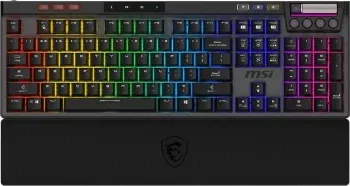 Клавиатура MSI STRIKE Pro W Silent механическая серый/черный USB беспроводная BT/Radio Multimedia for gamer LED подставка для запястий S11-43RU210-CLA кабель 2м - фото 6