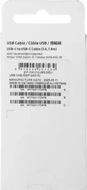 Кабель Samsung EP-DX310JBEGEU USB Type-C m-USB Type-C m 1.8м черный - фото 8