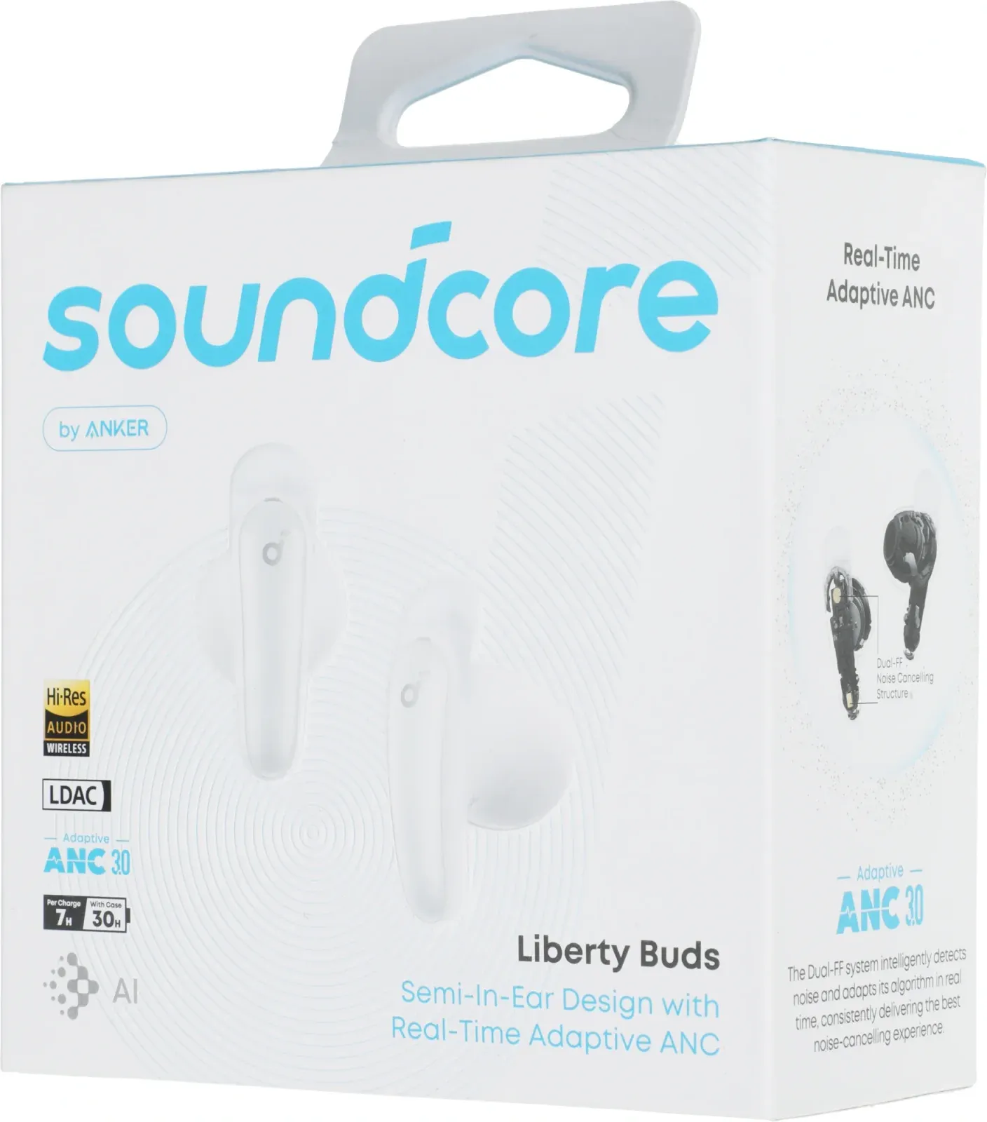 Гарнитура вкладыши Anker Soundcore Liberty Buds белый беспроводные bluetooth в ушной раковине D1200G21 - фото 3