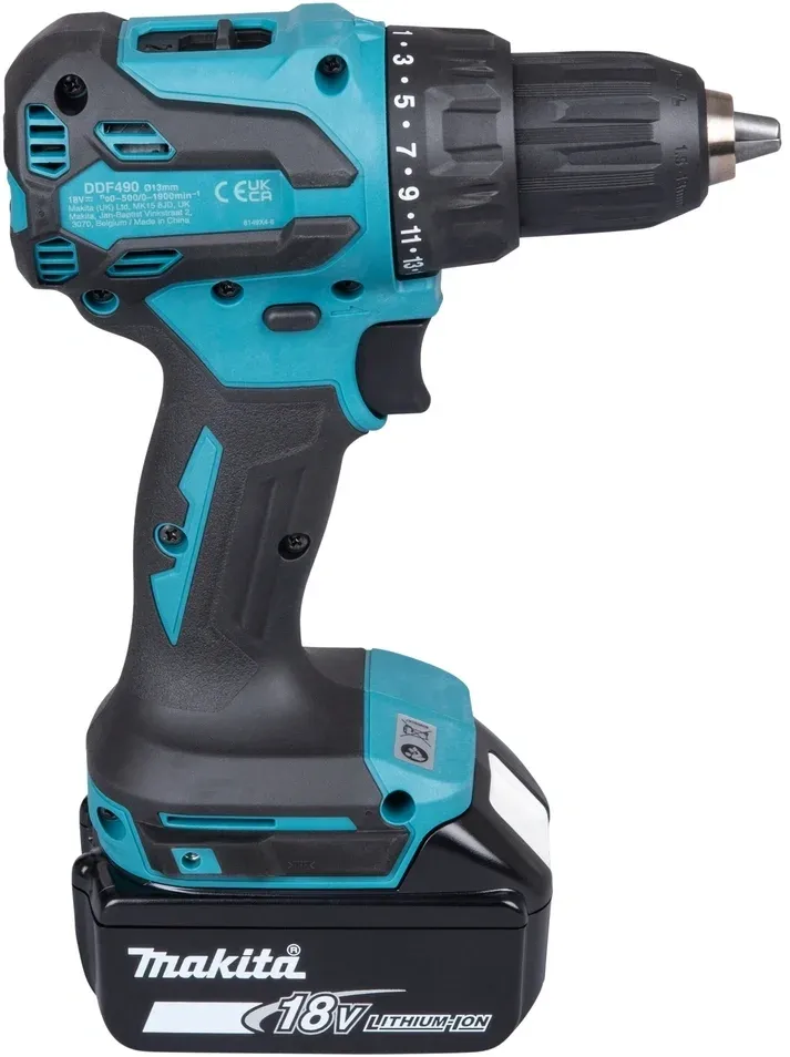 Дрель-шуруповерт Makita DDF490SFJ аккум. патрон:быстрозажимной кейс в комплекте - фото 6
