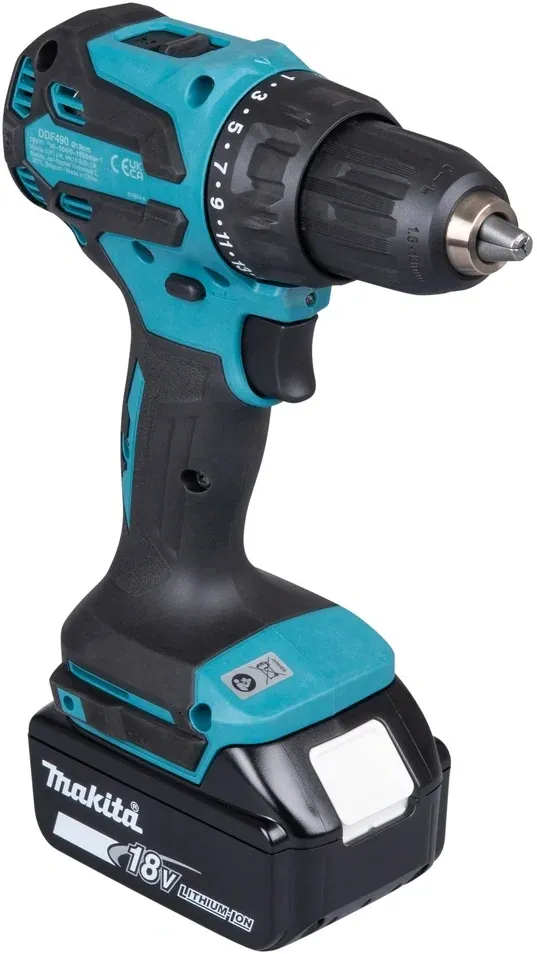 Дрель-шуруповерт Makita DDF490SFJ аккум. патрон:быстрозажимной кейс в комплекте - фото 7