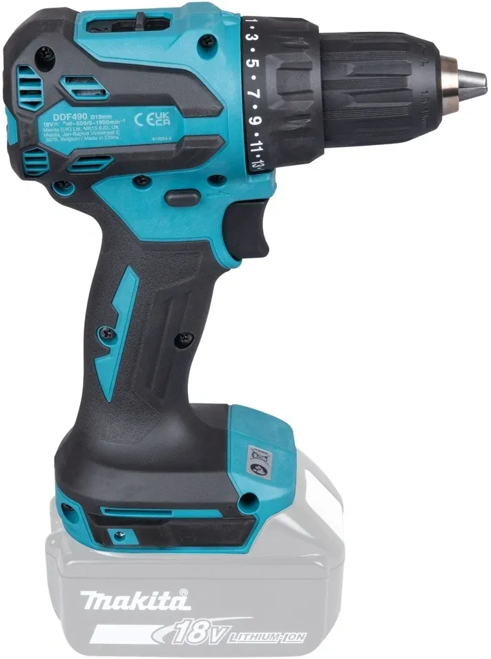 Дрель-шуруповерт Makita DDF490Z аккум. патрон:быстрозажимной - фото 6