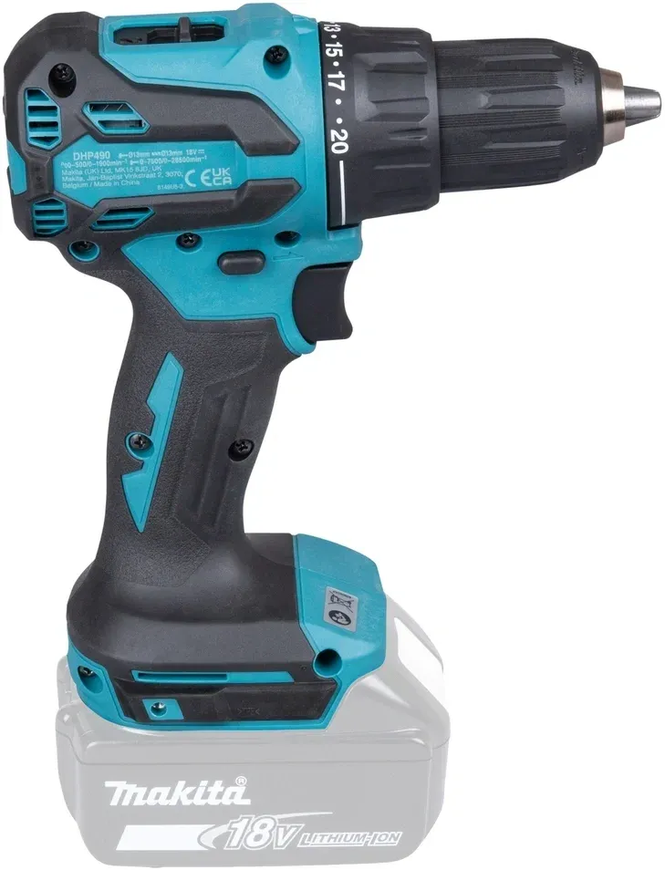 Дрель-шуруповерт Makita DHP490Z аккум. патрон:быстрозажимной - фото 6