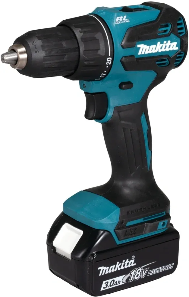 Дрель-шуруповерт Makita DHP490SF1J аккум. патрон:быстрозажимной кейс в комплекте - фото 1