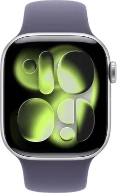 Смарт-часы Apple Watch Series 11 A3331 42мм OLED корп.серебристый Sport Band рем.фиолетовый разм.брасл.:M/L MEU74X/A - фото 5