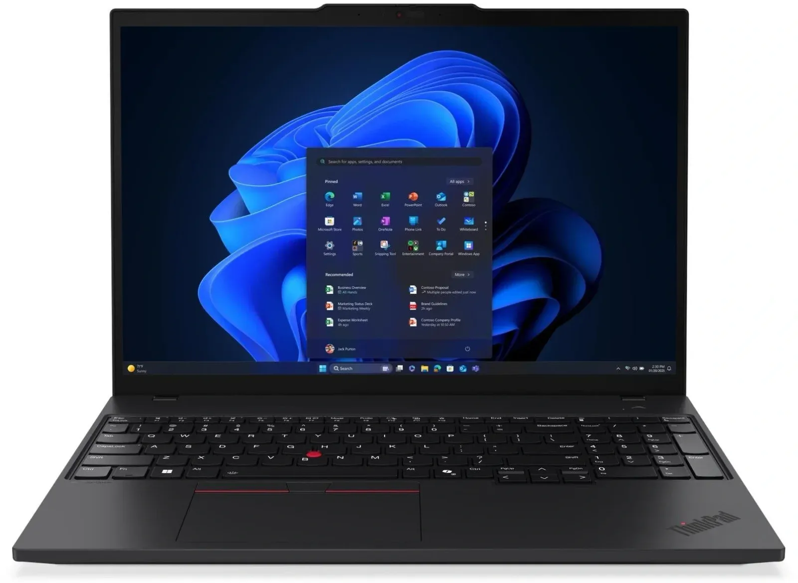 Ноутбук Lenovo ThinkPad T16 G4 Ryzen 7 PRO 350 16Gb SSD512Gb AMD Radeon 860M 16 IPS WUXGA 1920x1200 Windows 11 Pro 64 black WiFi BT Cam 21QN005XUS - фото 1