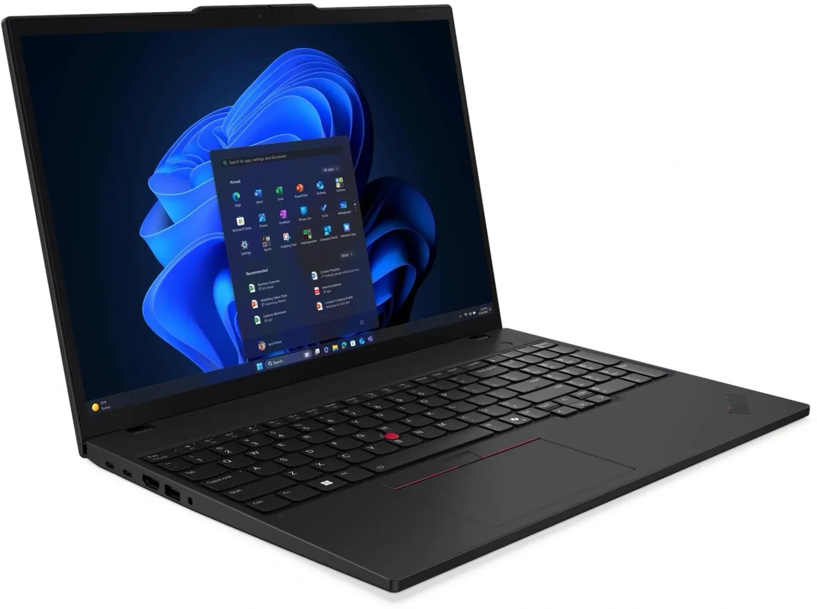 Ноутбук Lenovo ThinkPad T16 G4 Ryzen 7 PRO 350 16Gb SSD512Gb AMD Radeon 860M 16 IPS WUXGA 1920x1200 Windows 11 Pro 64 black WiFi BT Cam 21QN005XUS - фото 4
