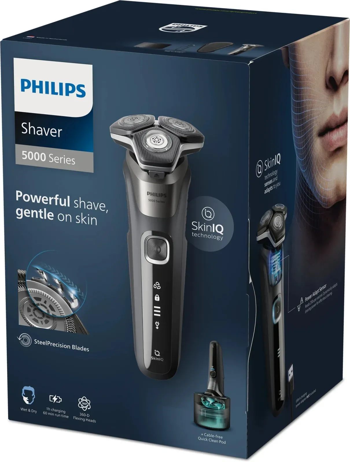 Бритва роторная Philips S5887/50 реж.эл.:3 питан.:аккум. серый - фото 8