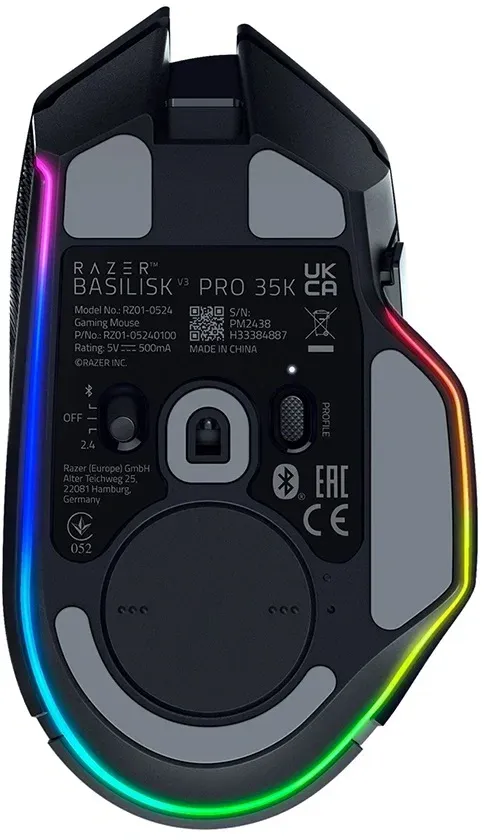 Мышь Razer Basilisk V3 Pro 35K черный оптическая 35000dpi беспров. BT/Radio USB-C/BT 11but RZ01-05240100-R3G1 - фото 6
