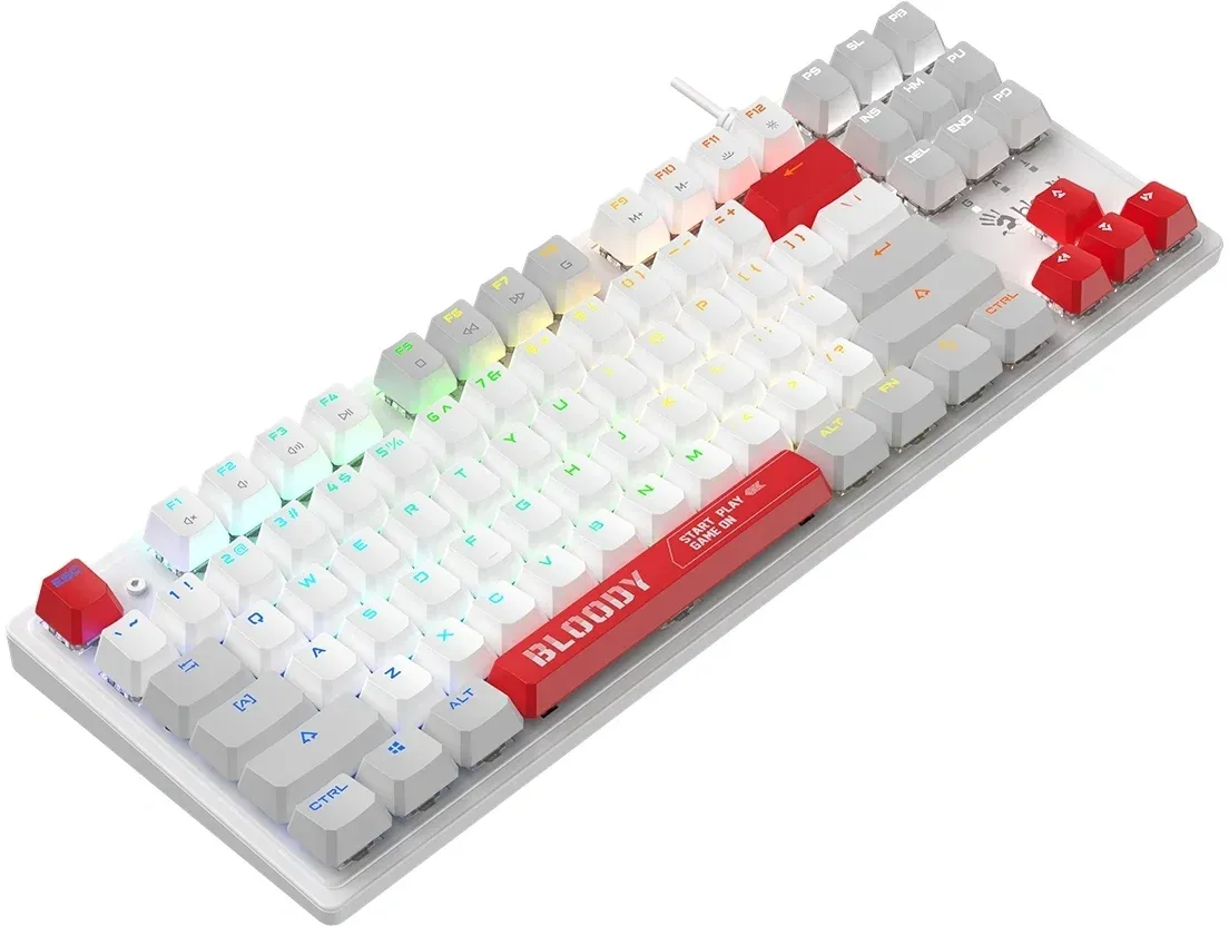 Клавиатура A4Tech S310N механическая белый/красный USB Multimedia for gamer - фото 2