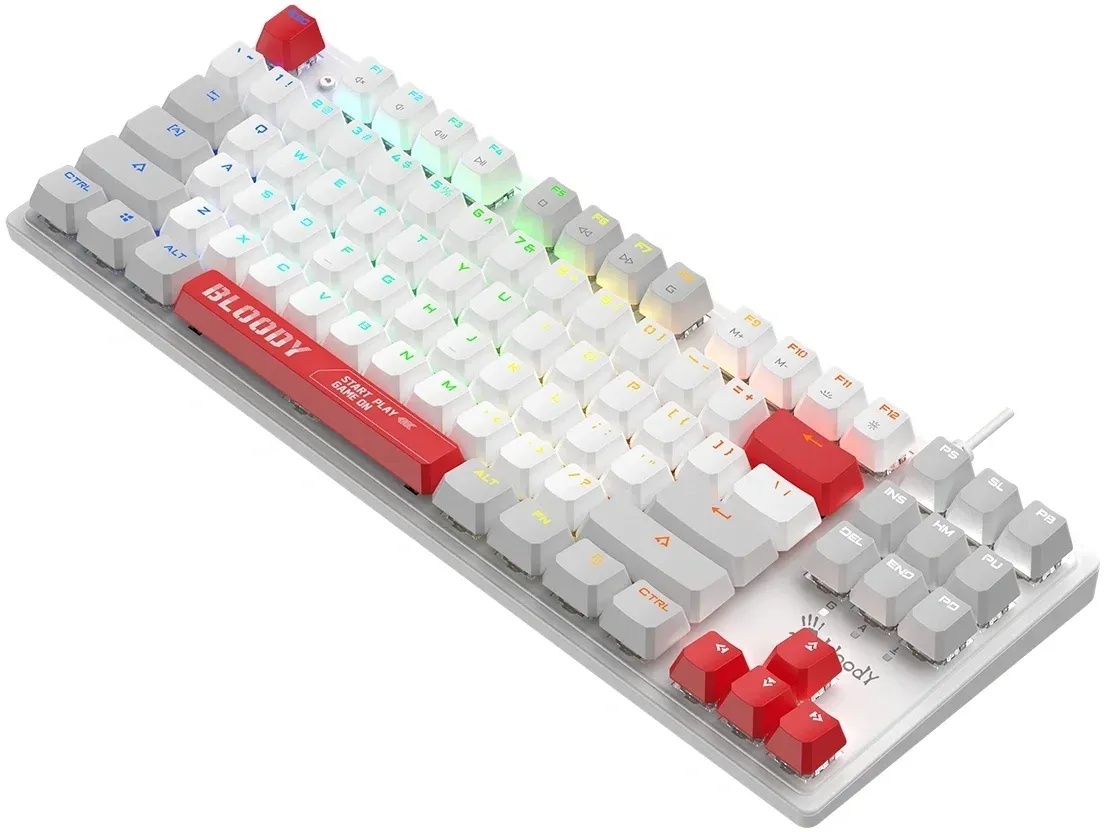 Клавиатура A4Tech S310N механическая белый/красный USB Multimedia for gamer - фото 3