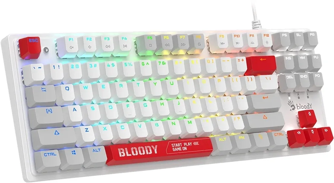 Клавиатура A4Tech S310N механическая белый/красный USB Multimedia for gamer - фото 4