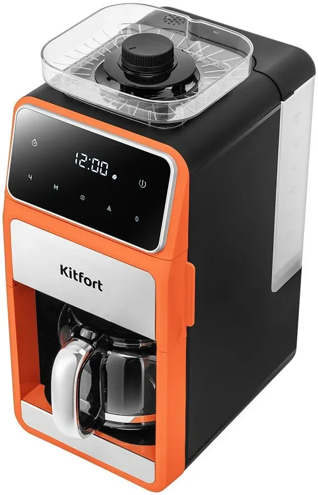 Кофеварка капельная Kitfort КТ-7622 1050Вт оранжевый/черный - фото 3