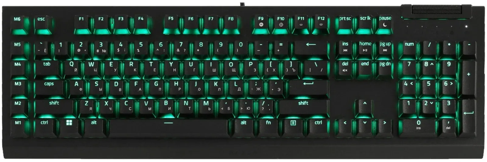 Клавиатуры RAZER BlackWidow V4 Green Switch черный - фото 1