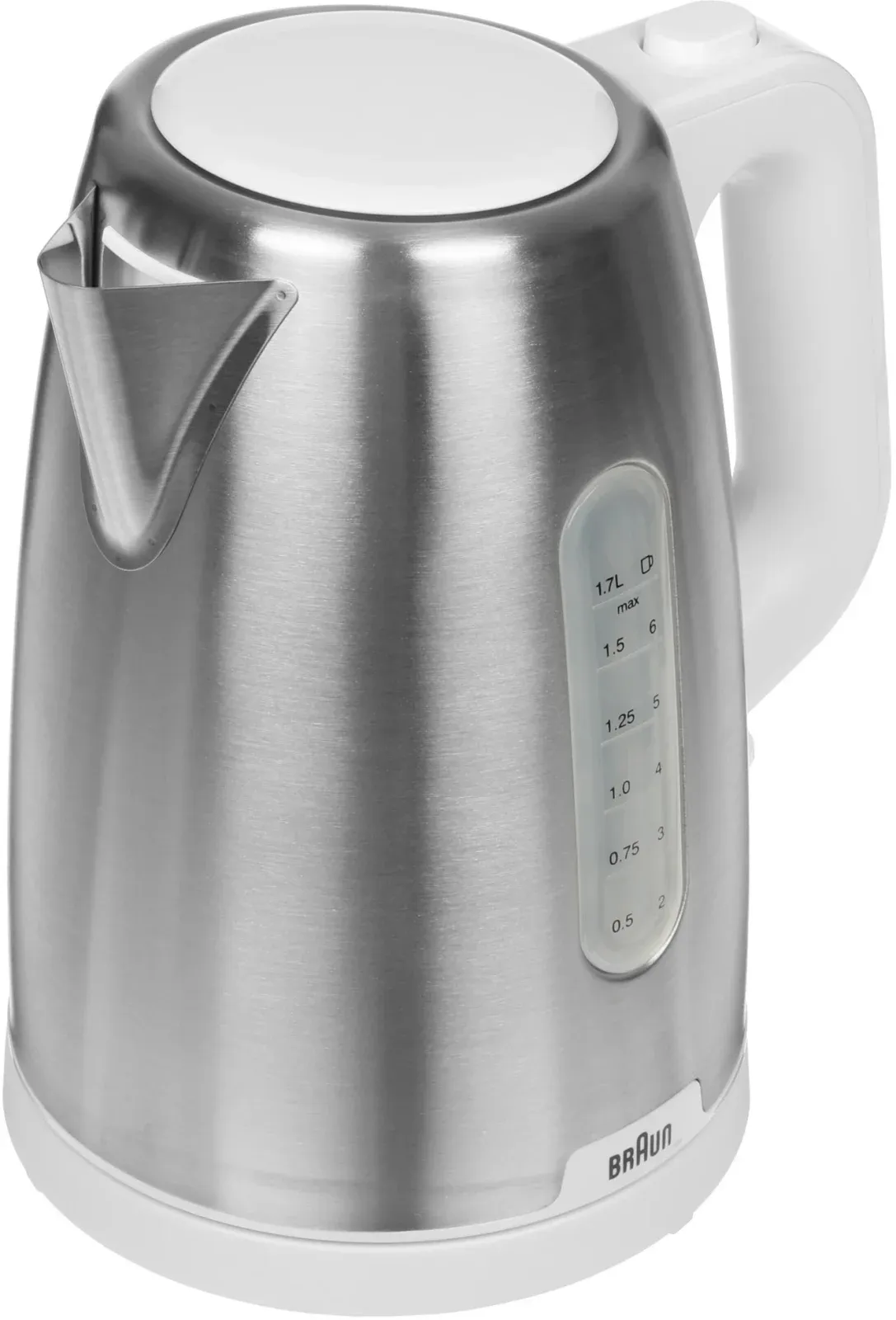 Чайник электрический Braun WK1500WH 1.7л. 2200Вт сталь/белый корпус: металл/пластик - фото 3