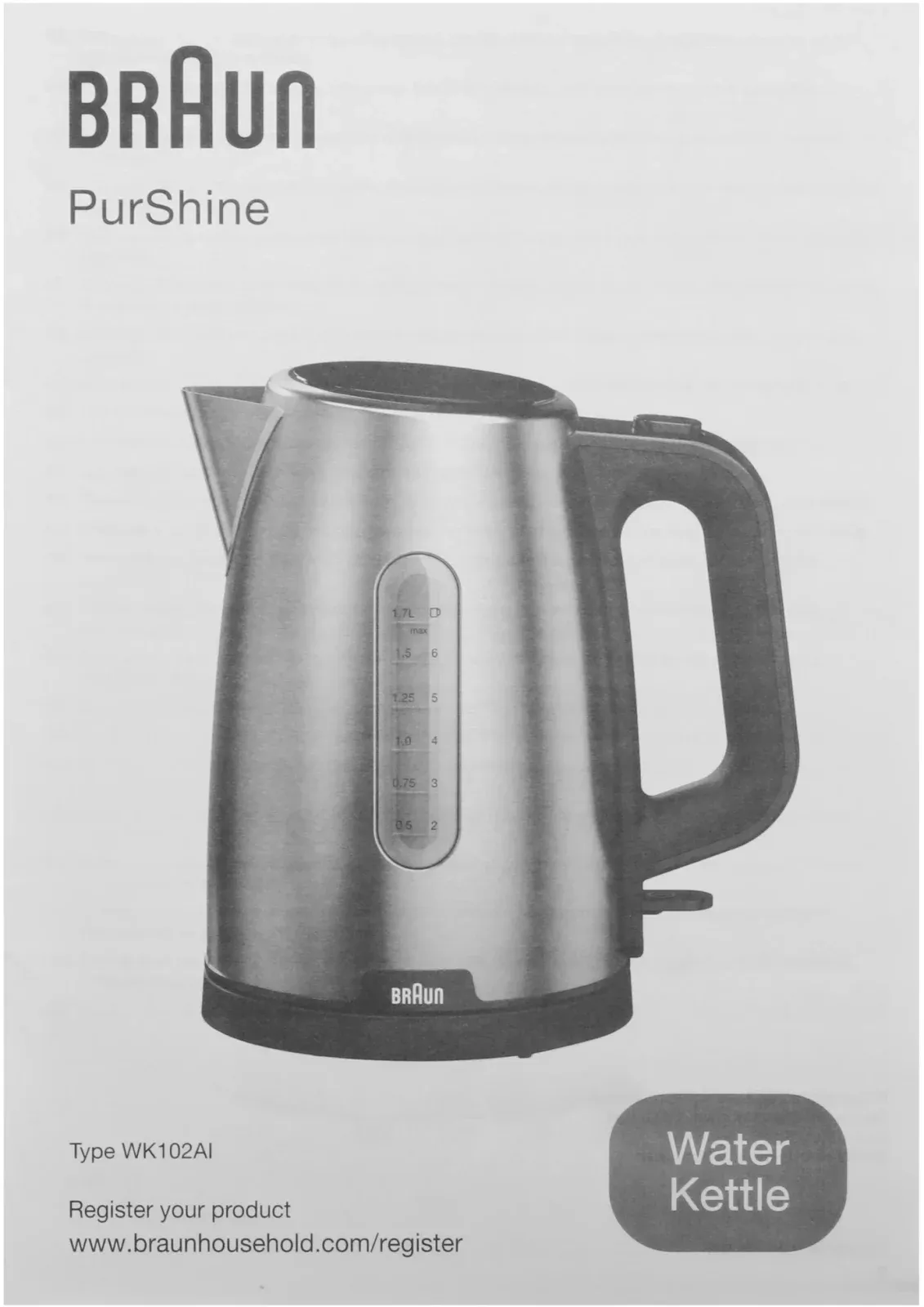 Чайник электрический Braun WK1500WH 1.7л. 2200Вт сталь/белый корпус: металл/пластик - фото 7