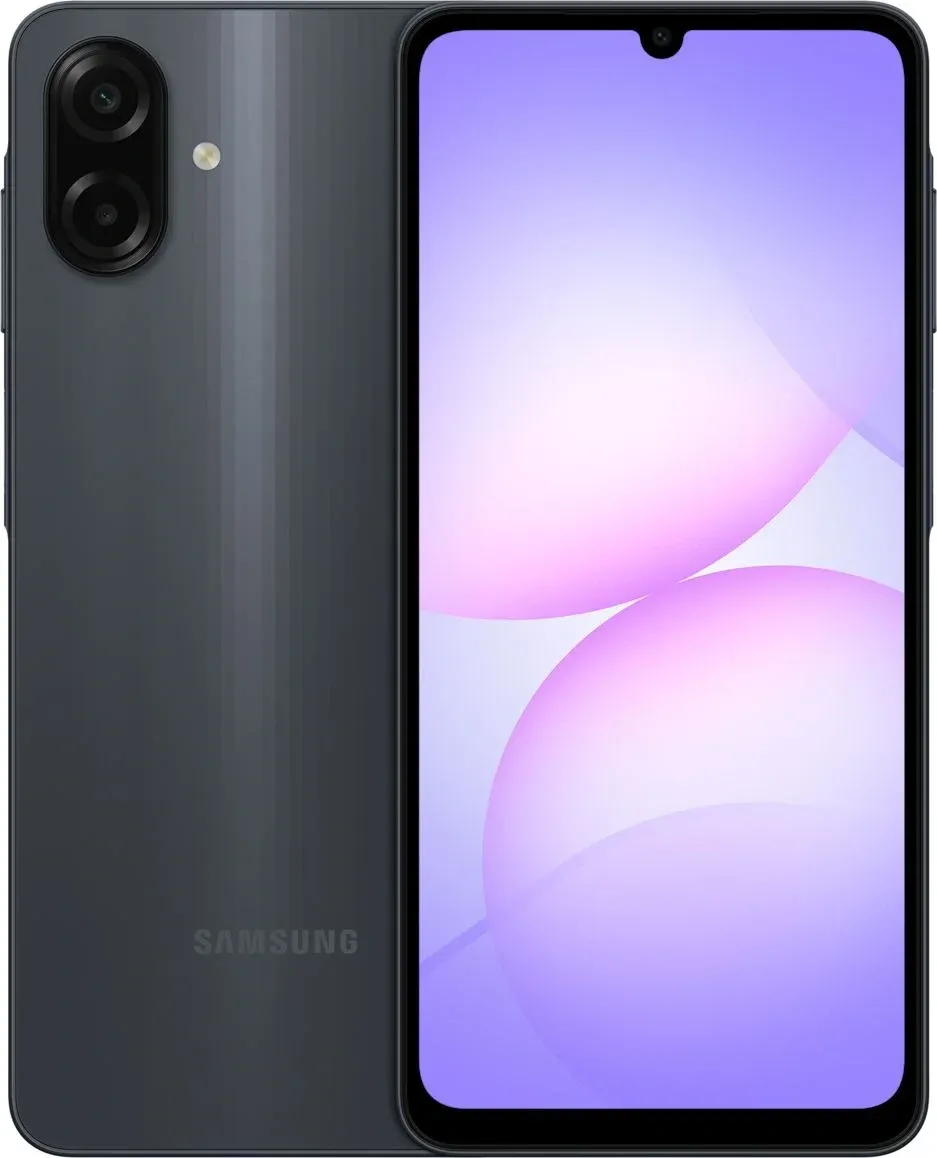 Смартфон Samsung SM-A075F Galaxy A07 64Gb 4Gb черный моноблок 3G 4G 2Sim 6.7 720x1600 Android 15 50Mpix 802.11 a/b/g/n/ac GPS GSM900/1800 GSM1900 Protect microSD max2048Gb