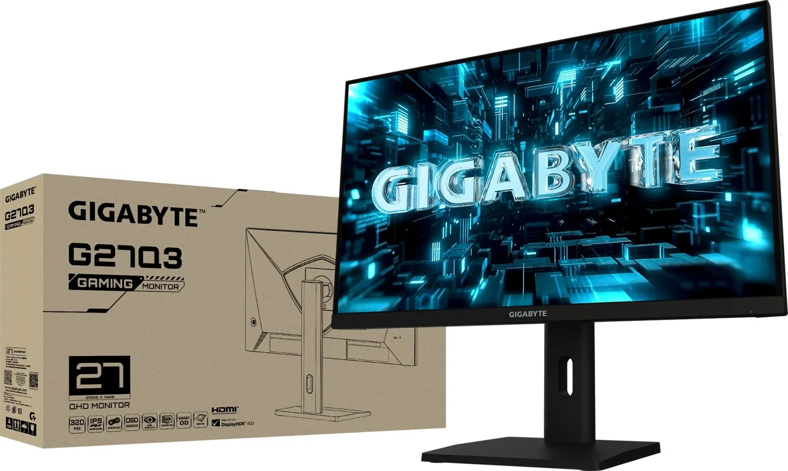 Монитор Gigabyte 27 G27Q3 черный IPS LED 16:9 HDMI полуматовая HAS Piv 1300:1 350cd 178гр/178гр 2560x1440 320Hz FreeSync Premium DP 2K USB 6.88кг - фото 8