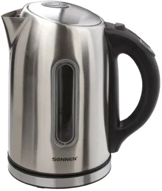 Чайник электрический Sonnen KT 1740 1.7л. 2200Вт серебристый/черный корпус: нерж.сталь/пластик 453421 - фото 8