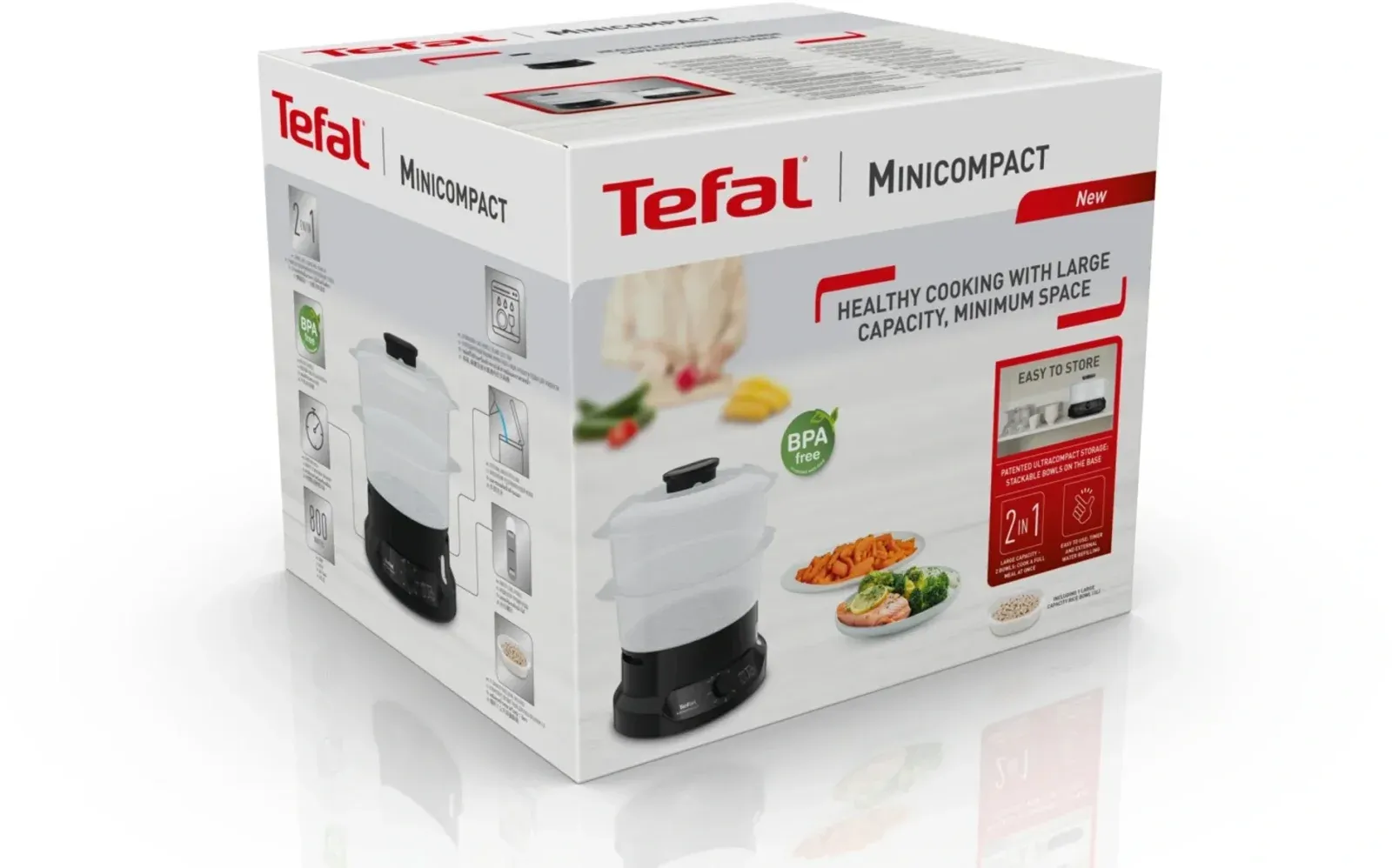 Пароварка Tefal VC139810 2ярус. 800Вт черный - фото 4