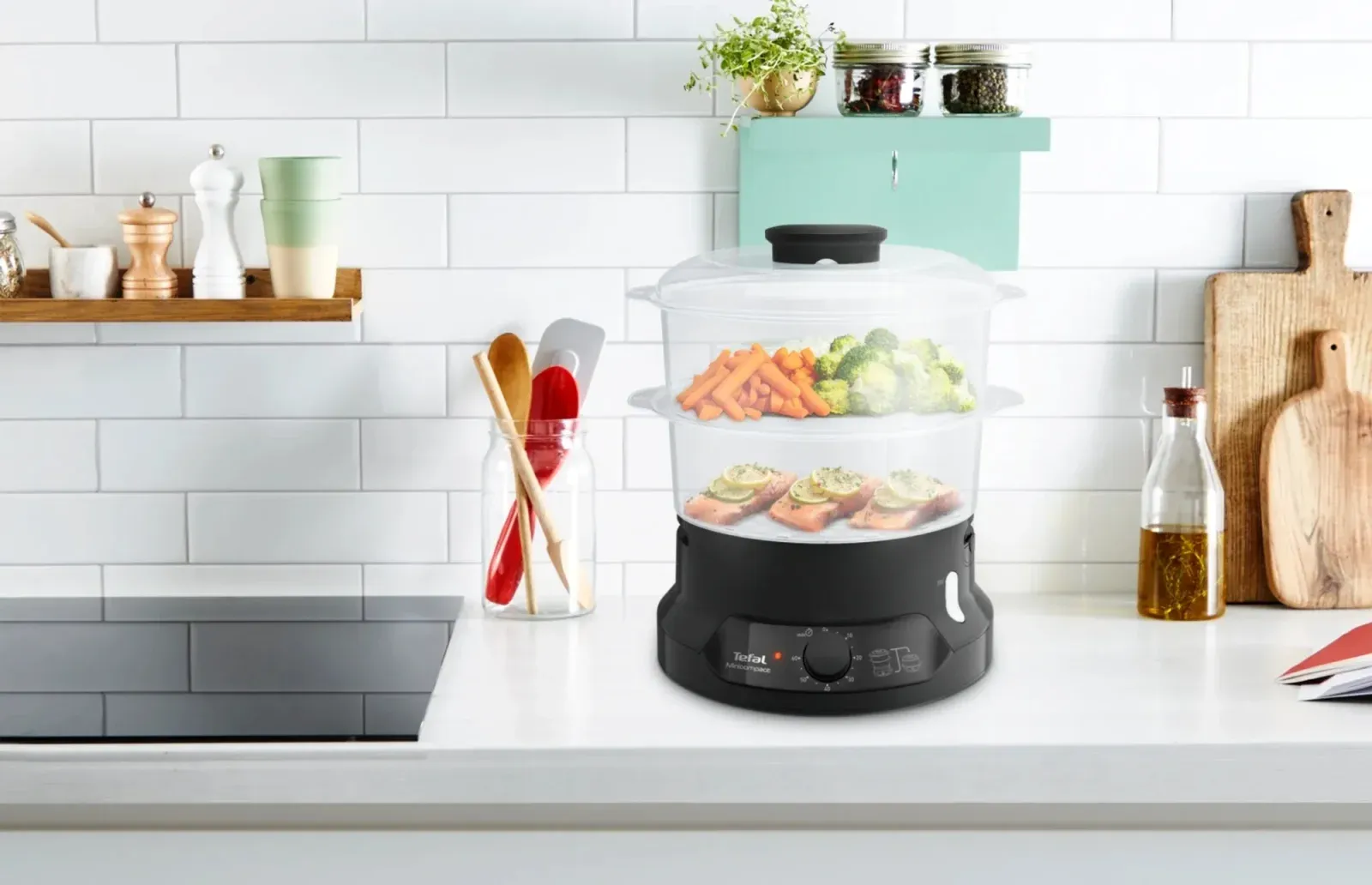 Пароварка Tefal VC139810 2ярус. 800Вт черный - фото 5