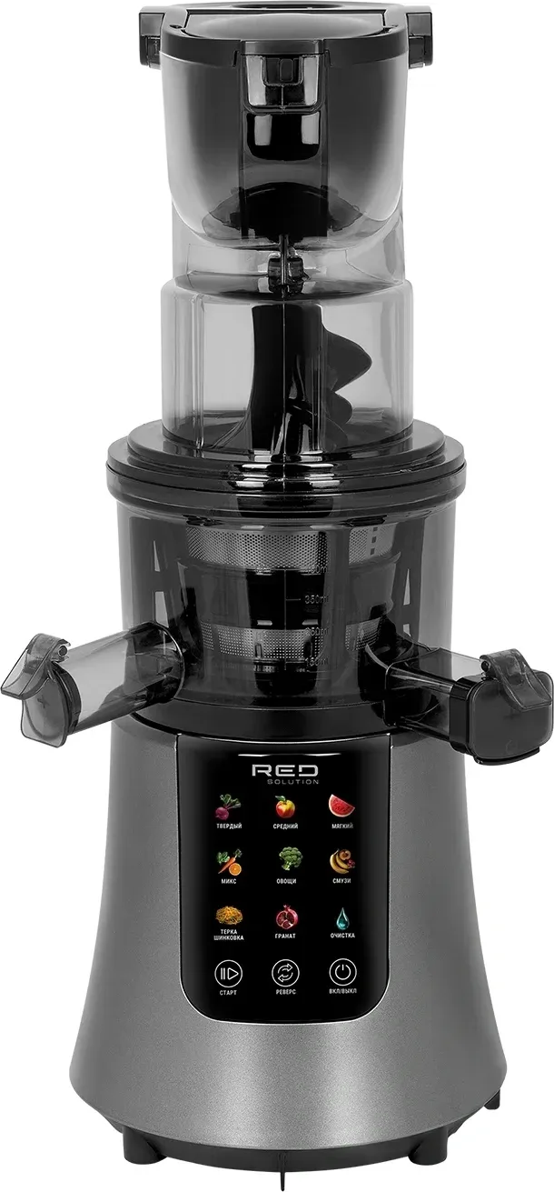 Соковыжималка шнековая Red Solution Colorsense J950 590Вт рез.сок.:1000мл. стальной/черный - фото 2