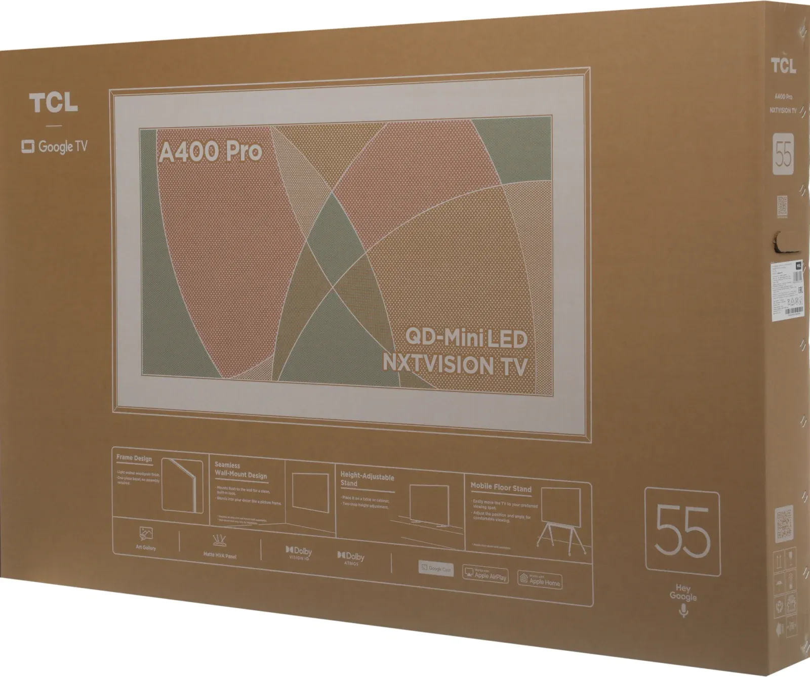 Телевизор QLED TCL 55 55A400 Pro Frameless бежевый/черный 4K Ultra HD 144Hz MEMC DVB-T DVB-T2 DVB-C DVB-S DVB-S2 USB WiFi Smart TV RUS - фото 4