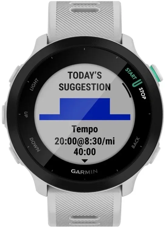 Смарт-часы Garmin Forerunner 55 42мм 1.04 LCD корп.белый рем.белый разм.брасл.:127-220мм 010-02562-15 - фото 4