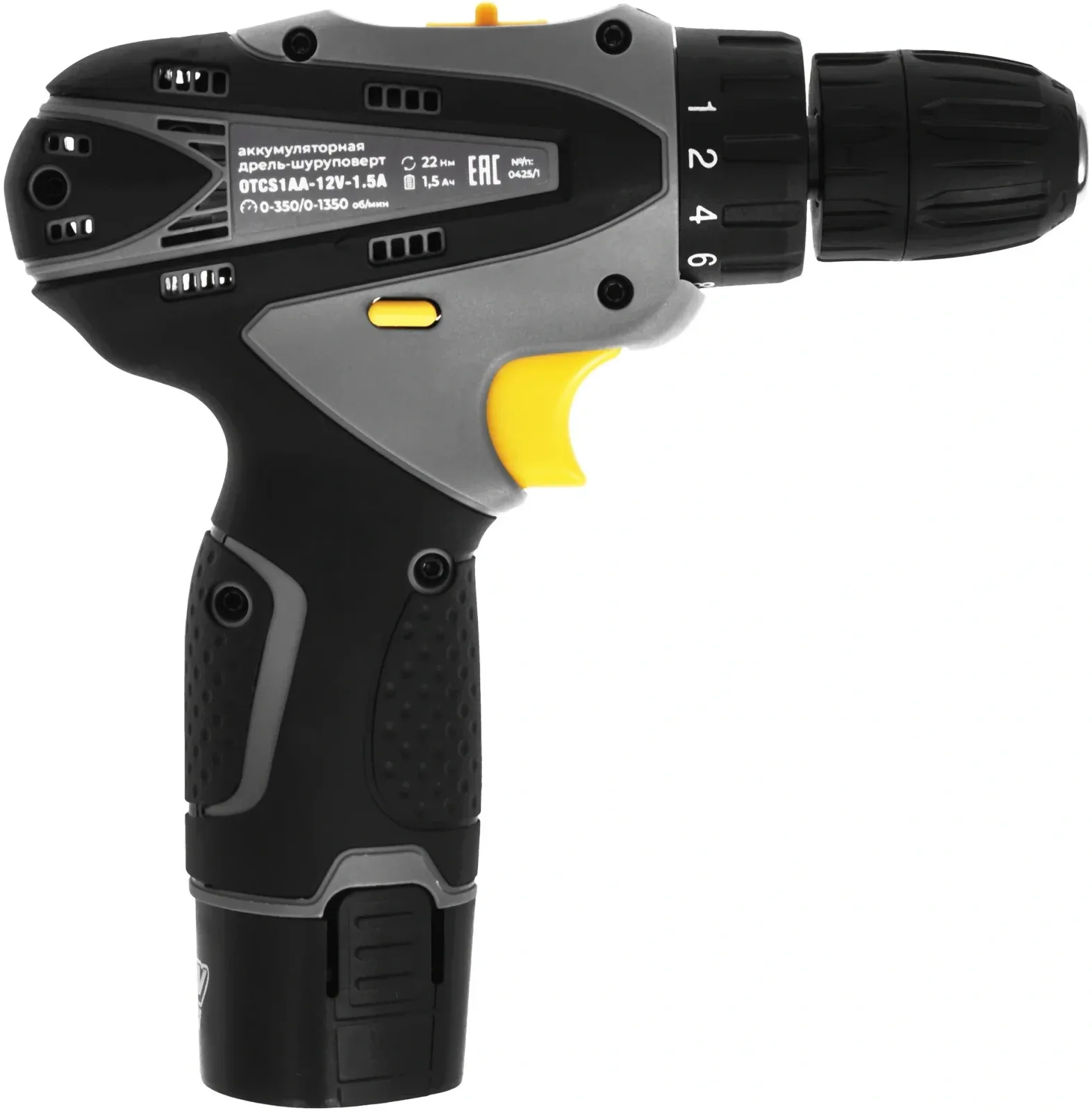 Дрель-шуруповерт Ovk Tools OTCS1AA-12V-1.5A аккум. патрон:быстрозажимной кейс в комплекте - фото 3