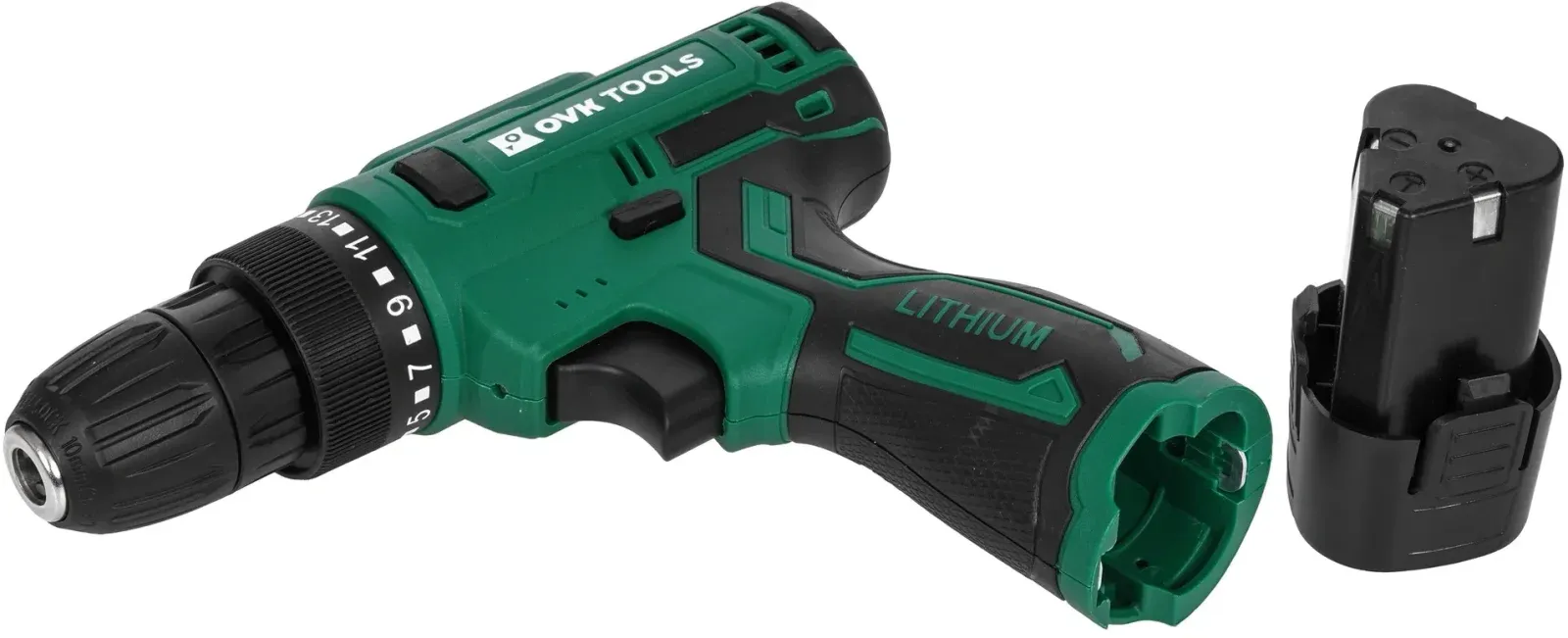 Дрель-шуруповерт Ovk Tools OTCS2AA-12V-1.5A 12Вт аккум. патрон:быстрозажимной, зеленый - фото 5