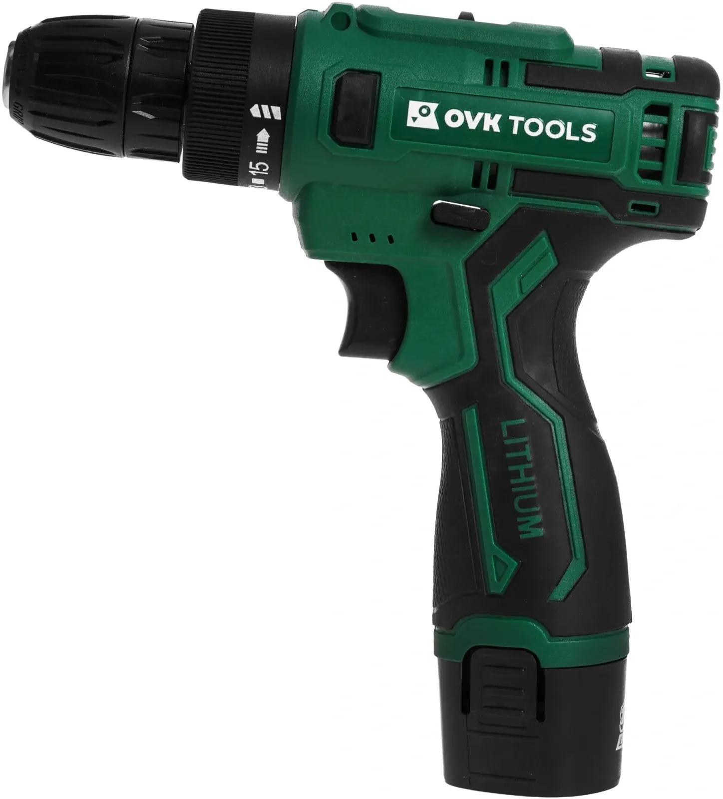 Дрель-шуруповерт Ovk Tools OTCS3AA-12V-1.5A 12Вт аккум. патрон:быстрозажимной кейс в комплекте, зеленый - фото 2