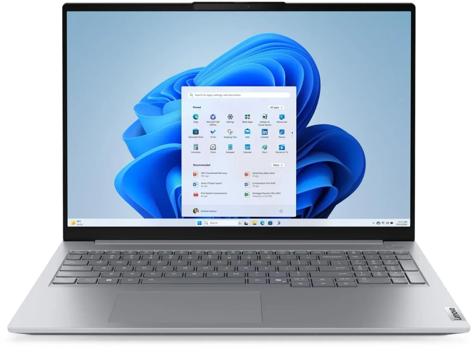 Ноутбук Lenovo Thinkbook 16 G9 IRL Core 5 210H 16Gb SSD512Gb Intel Graphics 16 IPS WUXGA 1920x1200 Windows 11 Pro grey WiFi BT Cam 21US000QGQ - фото 1